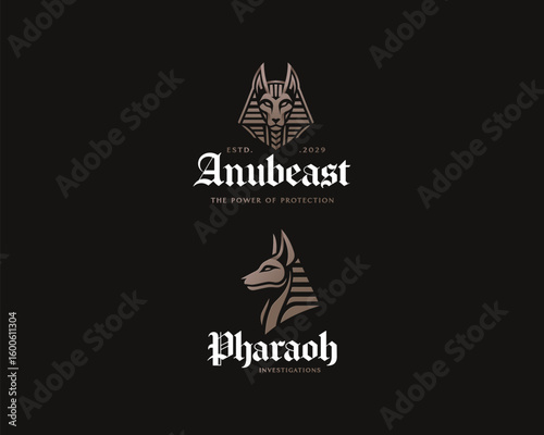 Great Egyptian anubis sacred ancient logo template