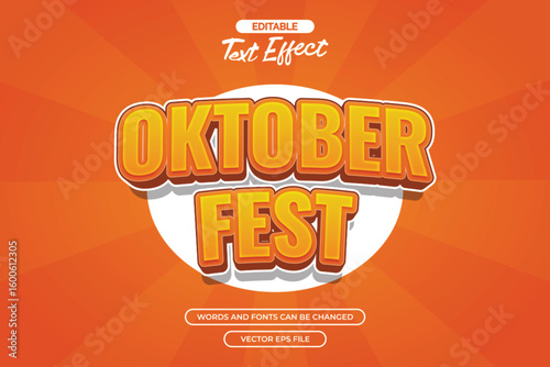 Oktoberfest editable text effect with cartoon text style