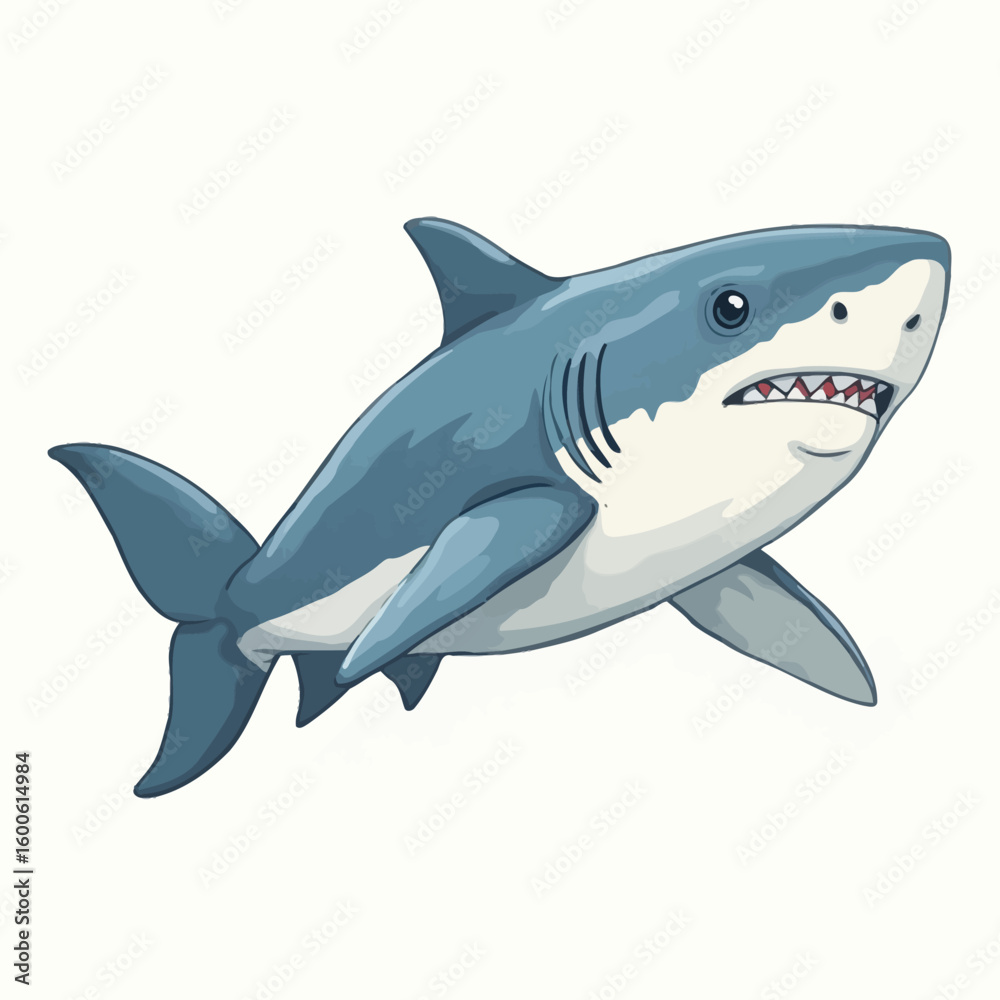 Fototapeta premium Cute Shark Cartoon Very Cool Design