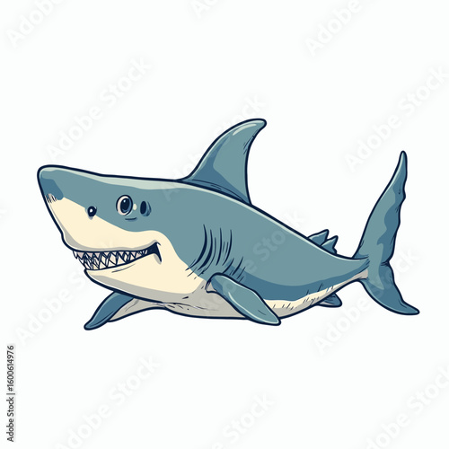 Cute Shark Cartoon Very Cool Design