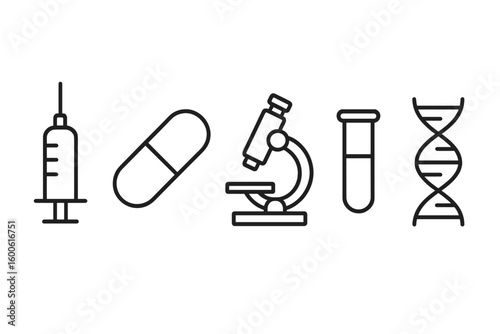 Study of medicine and biology tools in a laboratory setting focusing on research and healthcare advancements