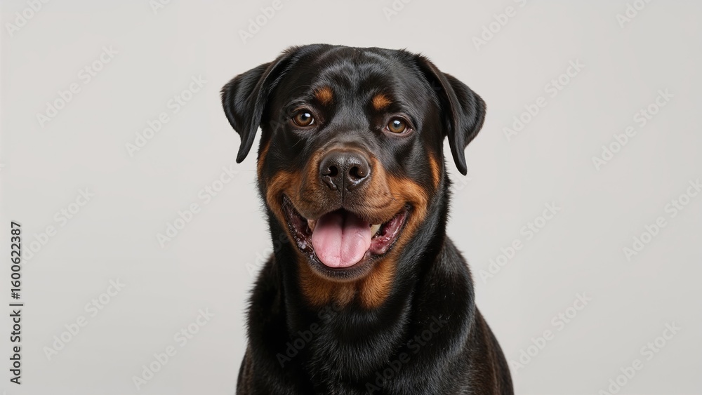 Fototapeta premium Pedigree Rottweiler female, aged eleven years
