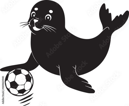 Vector Illustration cute Baby Seal Sea lion  isolated on white background. Marine life concept, cute animal character,animals in nature. a lively newborn sea lion.