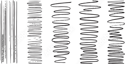 Collection of different types of springs isolated on transparent background