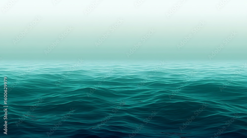 Obraz premium Ocean surface with gentle waves and misty horizon creating a serene seascape ambiance