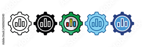 Analytics Gear  Icon Element For Design