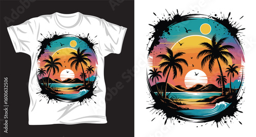 Surfing graphic T shirt design print