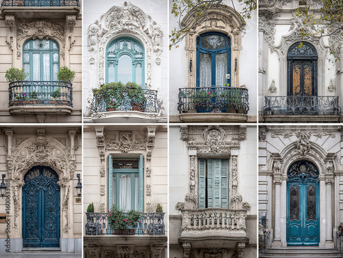 Wallpaper Mural Elegant Architectural Details of Historic Windows and Balconies Torontodigital.ca