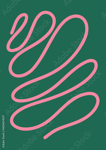 Wavy Line  Minimalist Poster Background. Modern Abstract Art Design Template