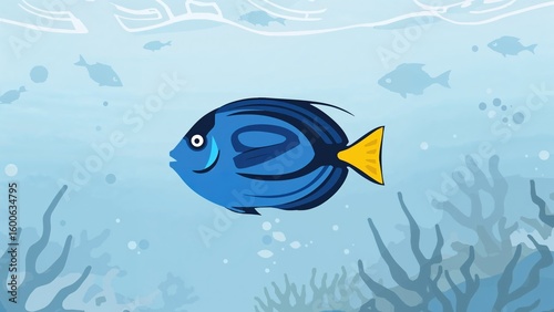 Surgeonfish in powder blue shade