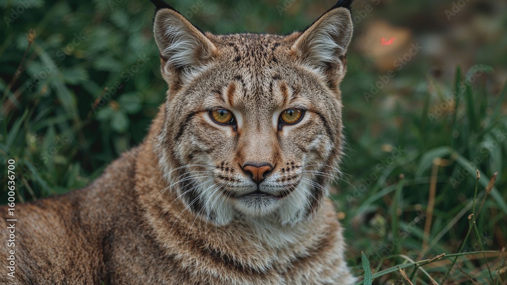 Fototapeta premium Face shot of a lynx animal