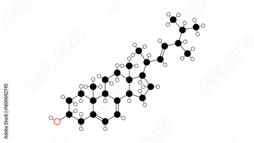 lumisterol molecule, structural chemical formula, ball-and-stick model, isolated image previtamin d isomer