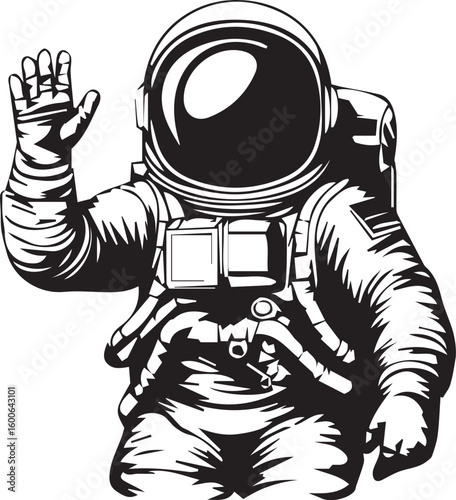  astronaut, vector concept digital art, hand drawn illustration