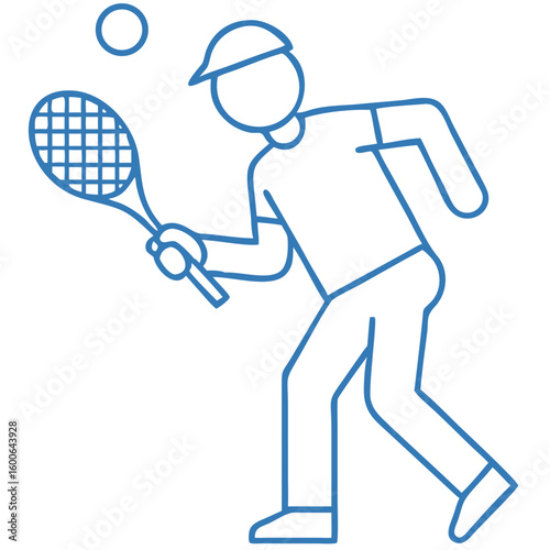 Grandfather playing tennis with a racket and ball in outdoor setting  