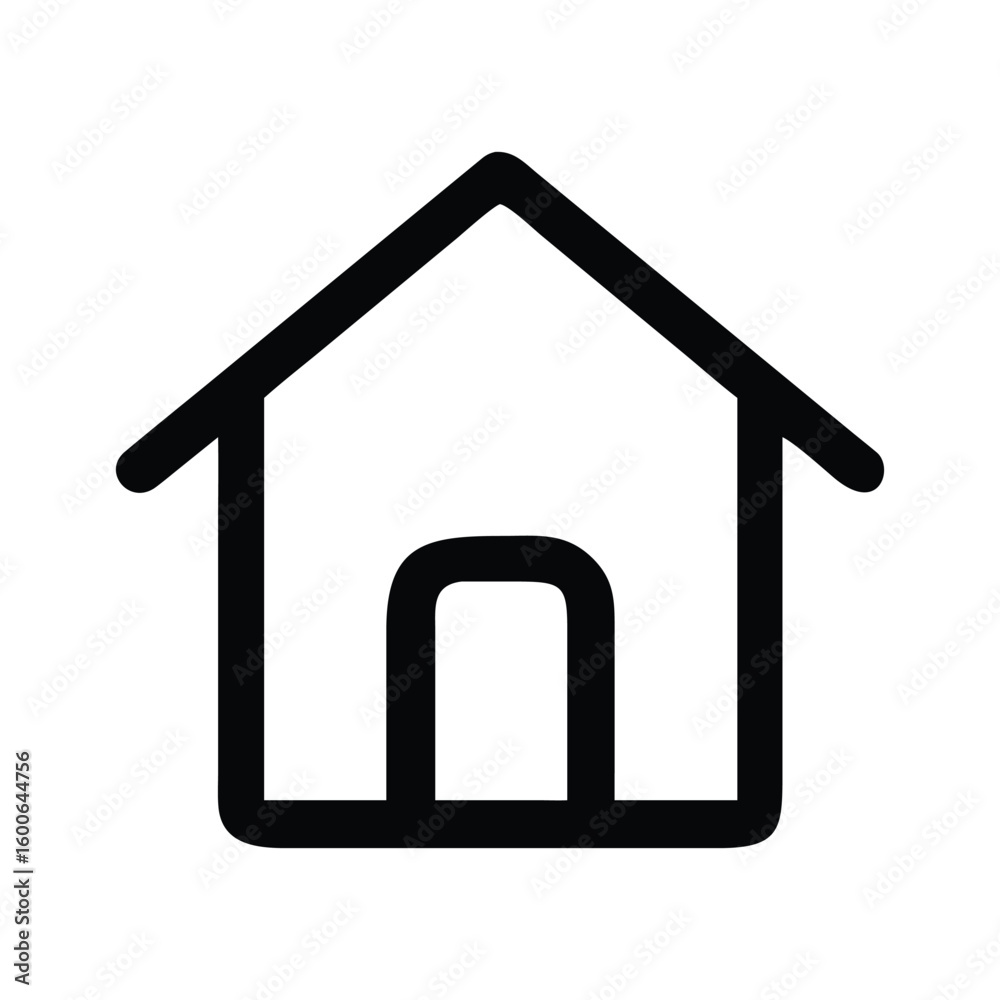 Simple black house icon on white background Simple black house icon on white background
