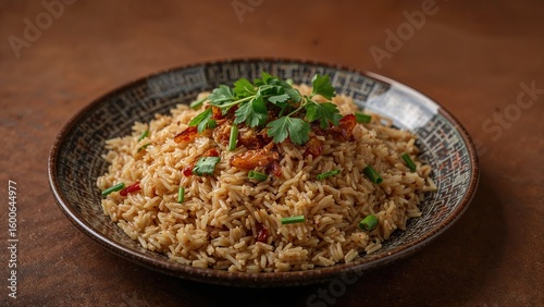 Enjoying fried rice at midday