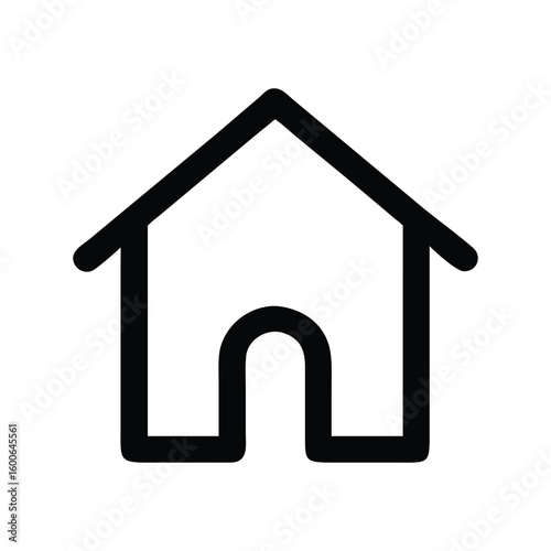 Simple black house icon on white background