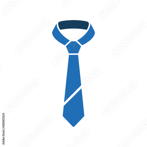 Classic blue necktie with diagonal stripe detail