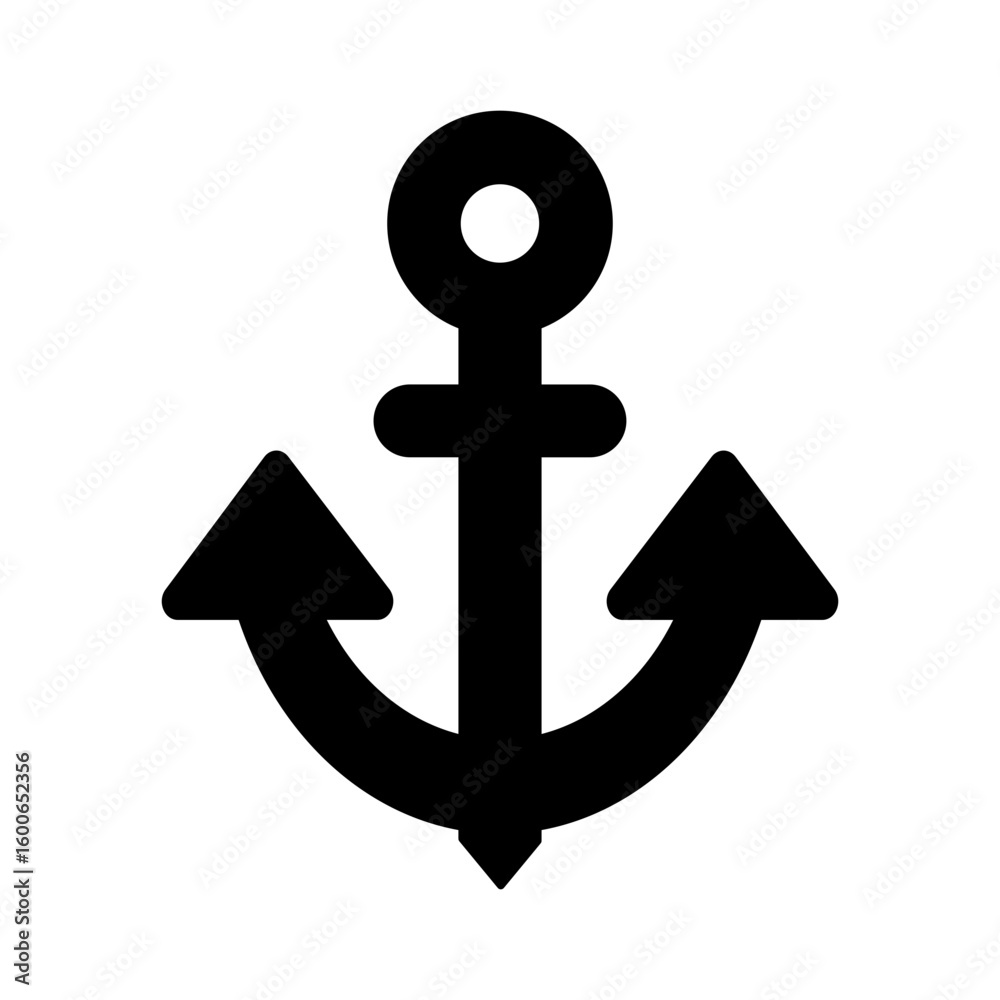 Obraz premium anchor silhouette flat vector icon 