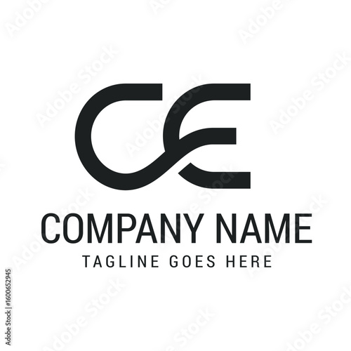Creative Letter CE or EC Modern Minimalist Vector Logo Design Templates for Brand