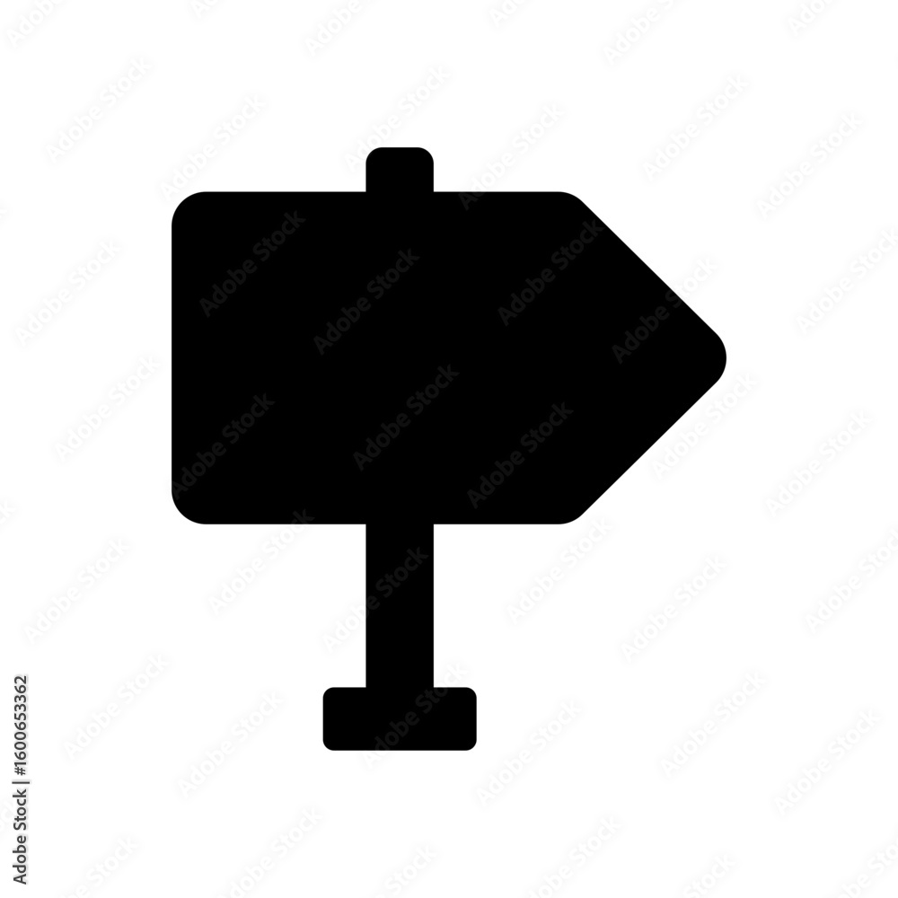 one way sign silhouette vector traffic icon
