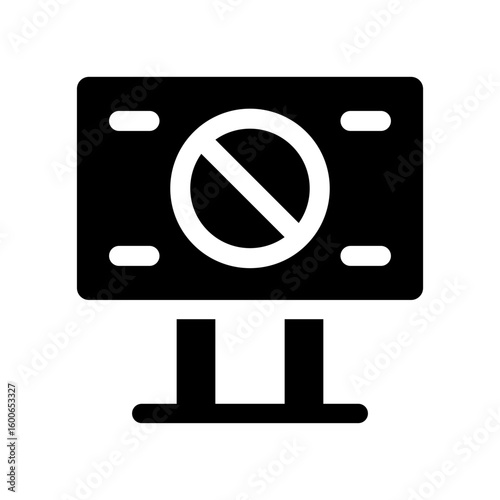 no entry sign silhouette vector traffic icon
