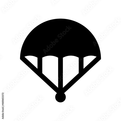 parachute silhouette vector skydiving icon
