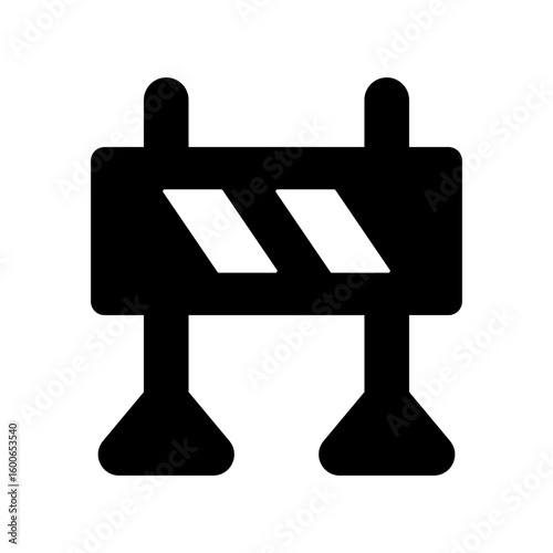 construction barrier silhouette safety icon
