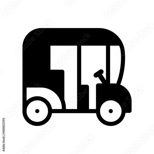 rickshaw silhouette vector transportation icon
