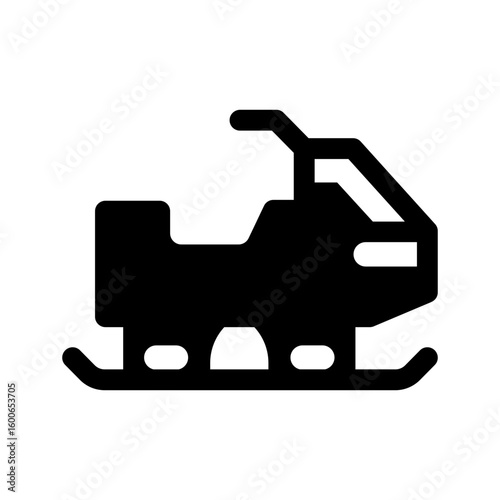 snowmobile winter vehicle silhouette icon
