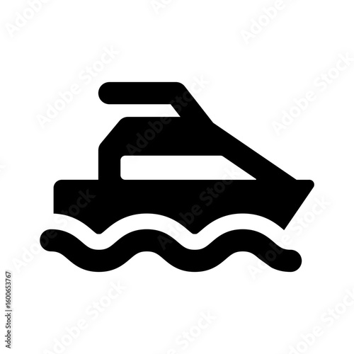 speedboat silhouette watercraft marine icon
