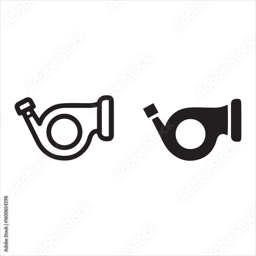 Two styles of a classic referee whistle symbol