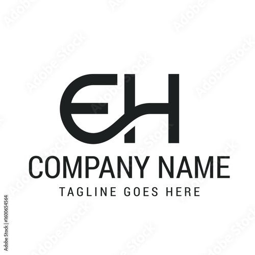 Creative Letter EH or HE Modern Minimalist Vector Logo Design Templates for Brand