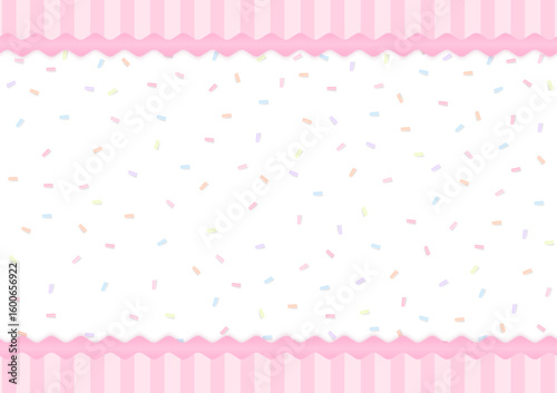 Sugar sprinkles with striped background