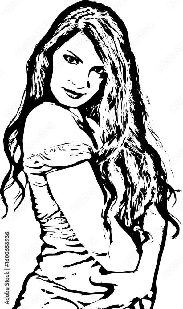 Fototapeta premium Beautiful brunette long hair
