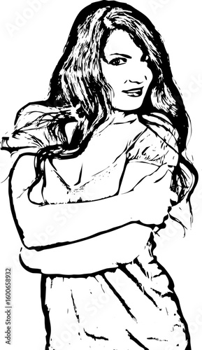 Attractive woman with long hair