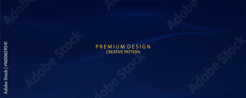 Premium background design with diagonal dark blue line pattern. Vector horizontal template for digital lux business banner, contemporary formal invitation, luxury voucher, prestigious gift certificate