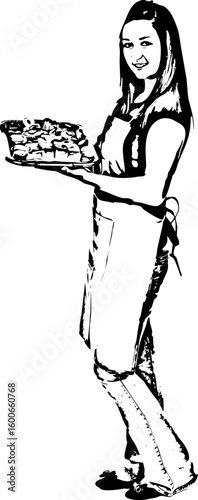 Full length of confectioner woman