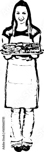 Full length of confectioner woman