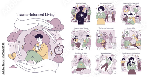 Trauma-Informed Living Vector Illustrations and Concepts
