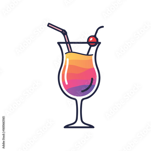 Collection of modern cocktail drink icons and symbols for beverage and hospitality design projects