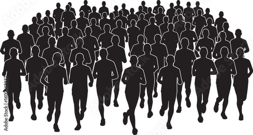 Marathon Silhouette: A powerful representation of community and endurance.