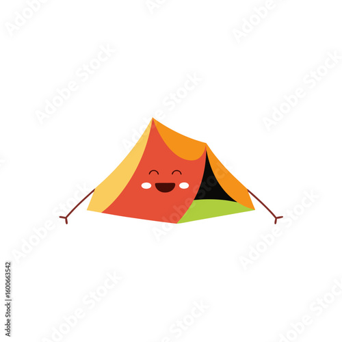 tourist tent on white background
