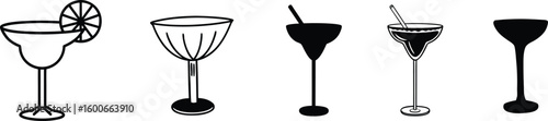 margarita glass vector art design, margarita glass clip art vector icon illustration.