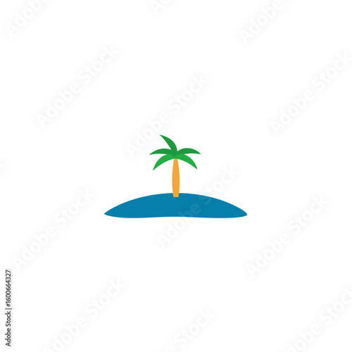 tropical island with palm tree