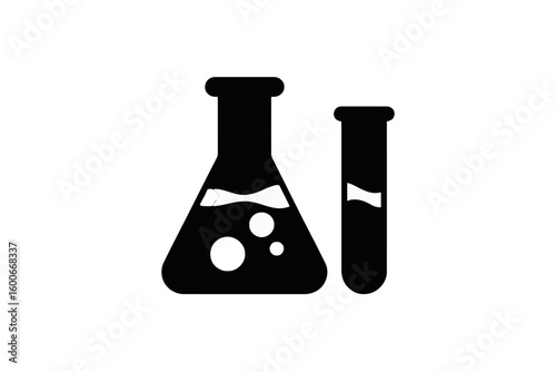 Laboratory Flasks With Bubbles beaker test tube