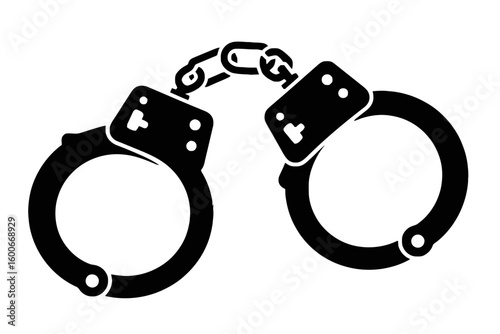 Metal Handcuffs Linked Together chain restraint