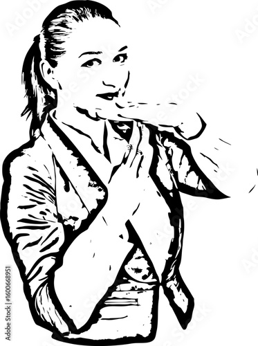 Smiling young business woman time out