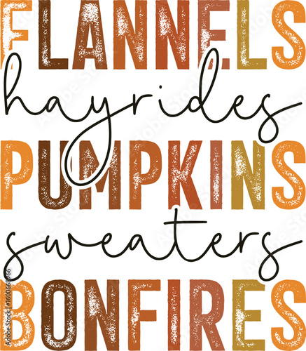 Fall SVG, Flannels Hayrides Pumpkins Svg