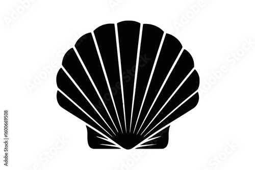 Scallop Shell Silhouette bivalve mollusk